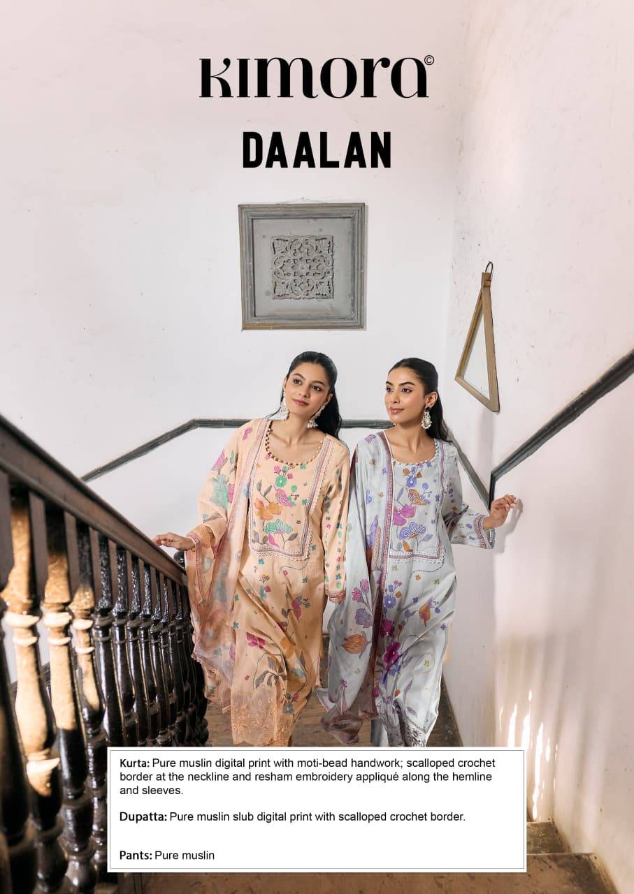 Daalan vol-93 By Kimora suit 2415 To 2418 Series Stylish Beautiful Colourful PURE MUSLIN Dresses At Wholesale Price